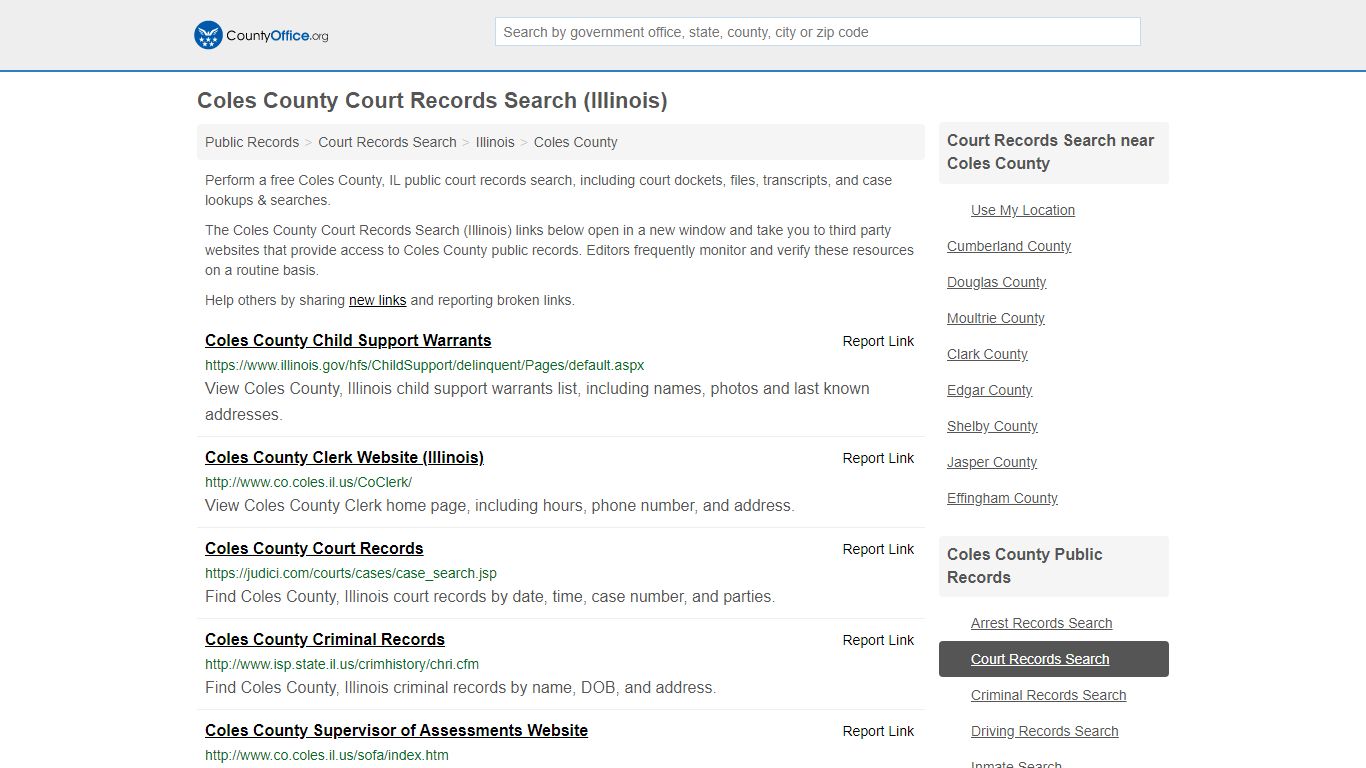 Court Records Search - Coles County, IL (Adoptions ...
